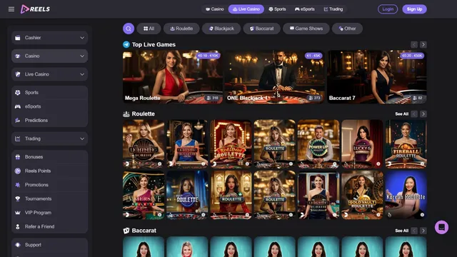 reels.io casino live games