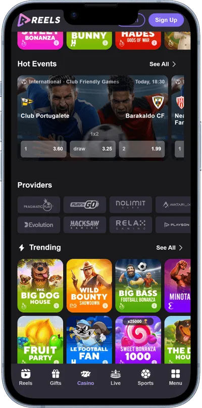 reels.io casino phone top games