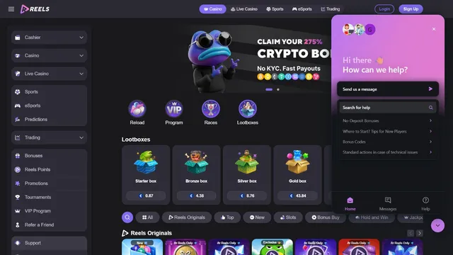 reels.io casino support