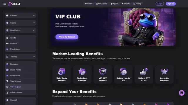reels.io casino vip club