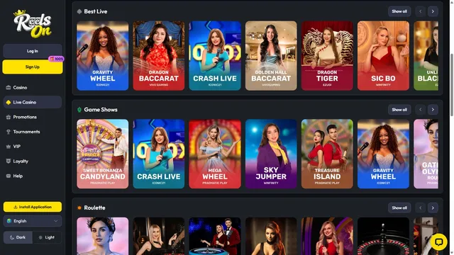 reelson casino live games