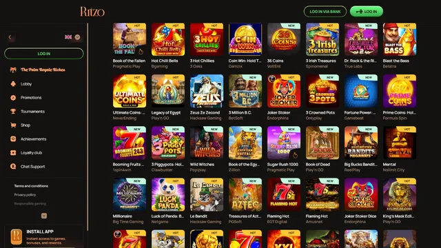 ritzo casino games