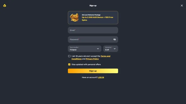 rocketplay casino registration