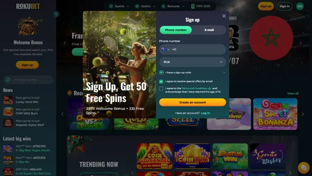 rokubet casino registration