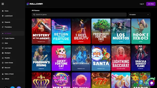 rollchain casino games