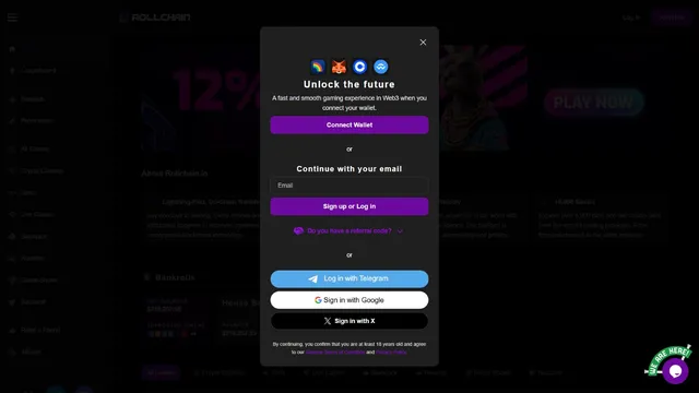 rollchain casino registration
