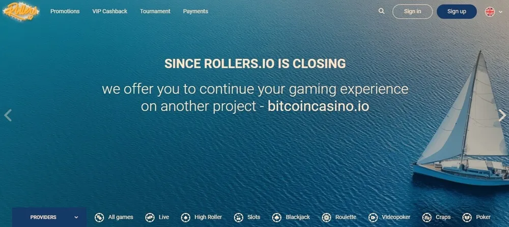 rollers casino closing