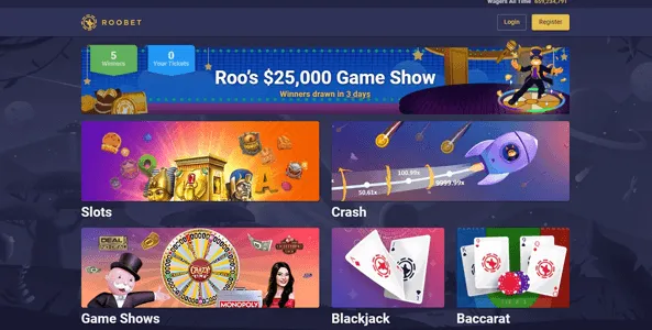 roobet casino website screen