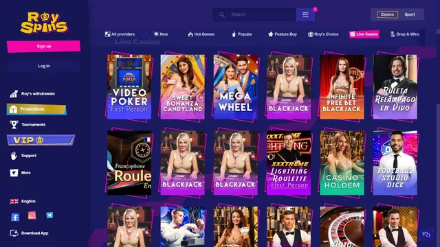 royspins casino live games