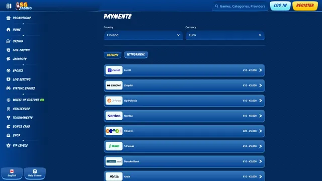 sg casino payments