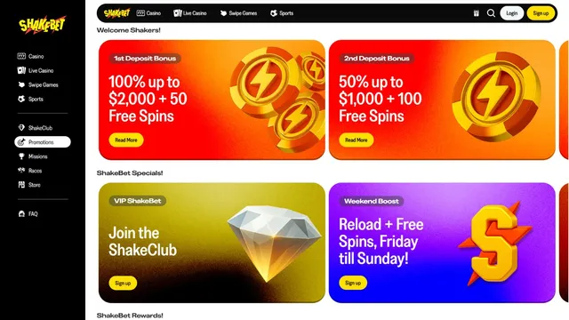 shakebet casino promotions