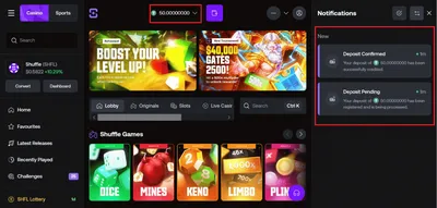 shuffle casino deposit 2 icon