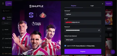shuffle casino registration 1 icon