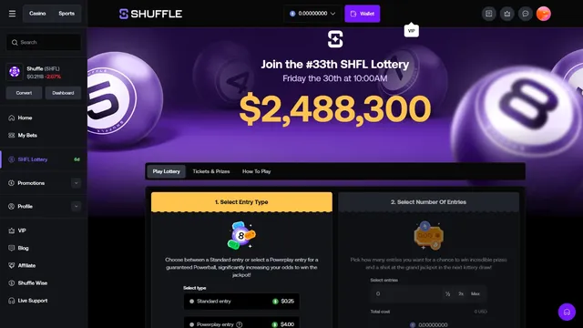 shuffle v2 casino lotteries