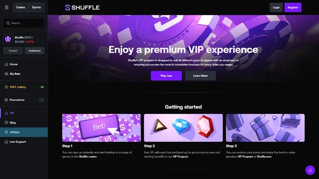 shuffle v2 casino vip club