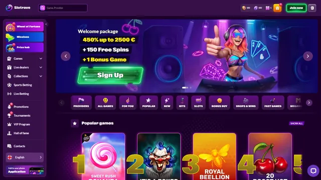 slotrave casino website screen