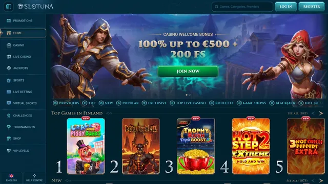 slotuna casino website screen