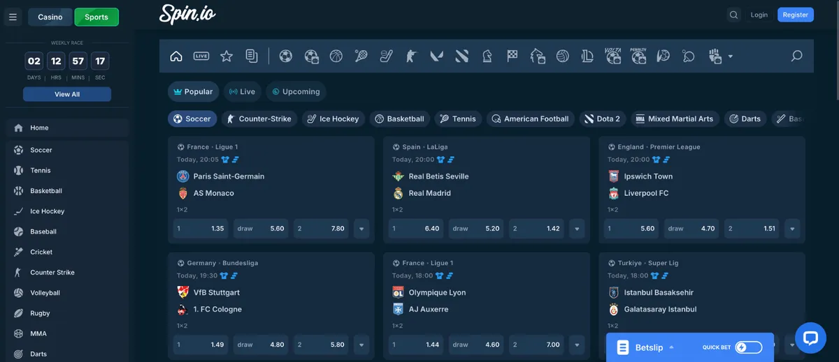 spin.io casino sports icon