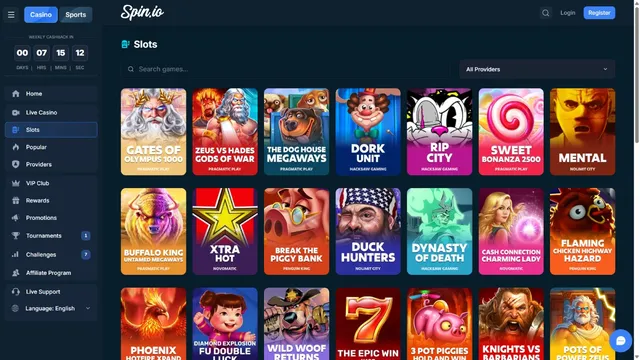 spin.io casino games