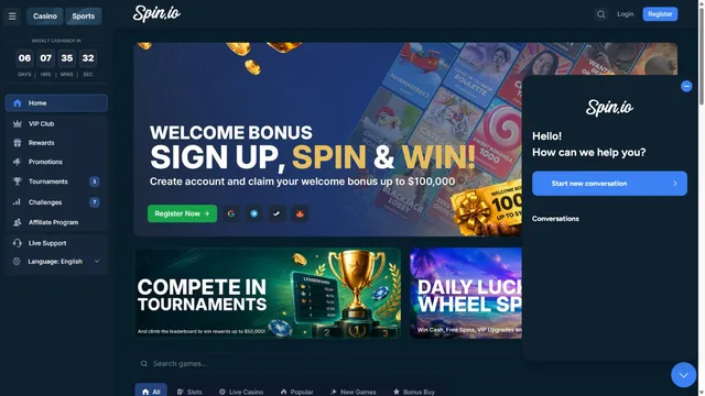 spin.io casino support