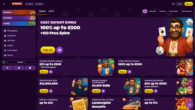 spinania casino promotions