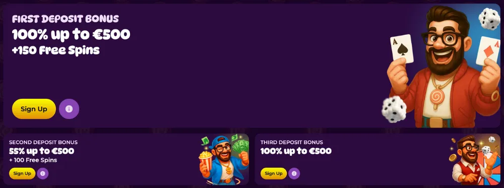 spinania casino welcome package icon