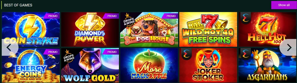 spinbetter casino games