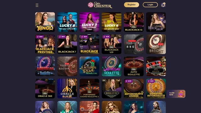 spinchester casino live games