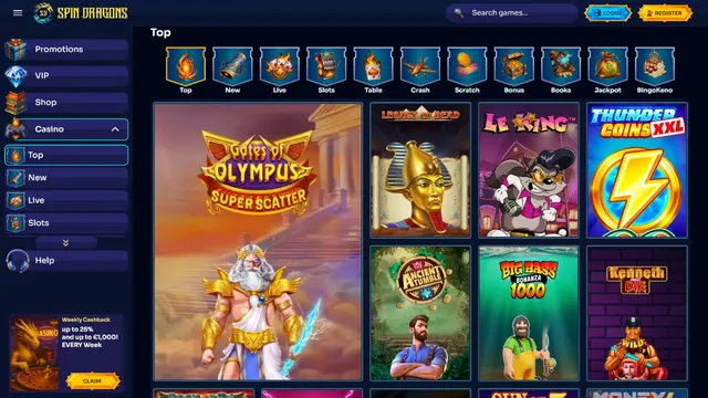 spindragons casino games