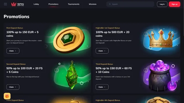 spinempire casino promotions
