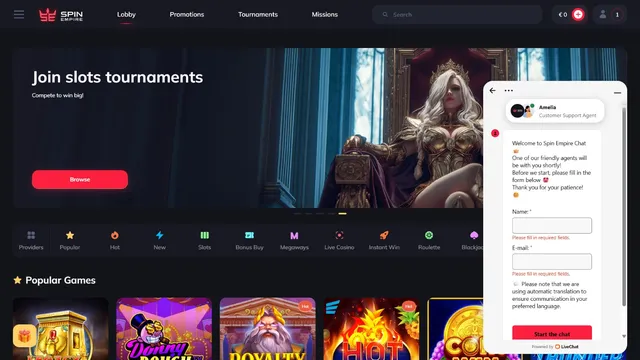 spinempire casino support