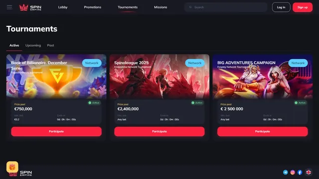 spinempire casino tournaments