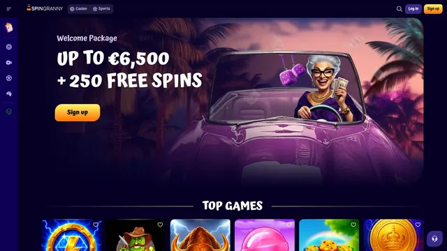 spingranny casino website screen