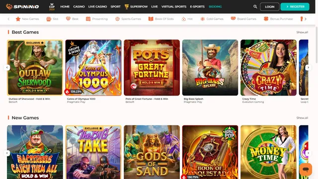 spininio casino games