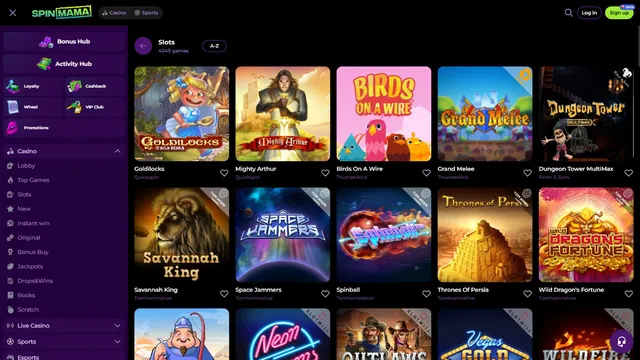 spinmama casino games
