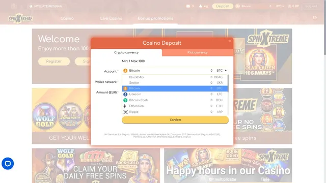 spinxtreme casino deposit
