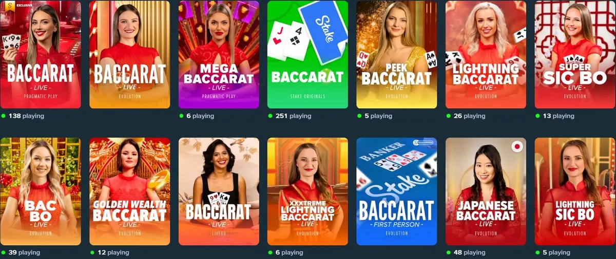 stake casino baccarat game