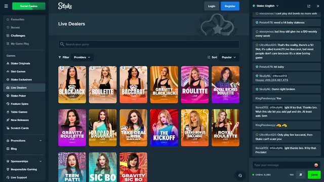 stake.us casino live games