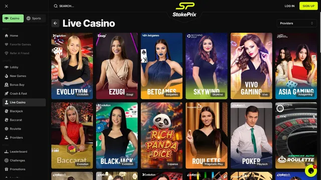 stakeprix casino live games