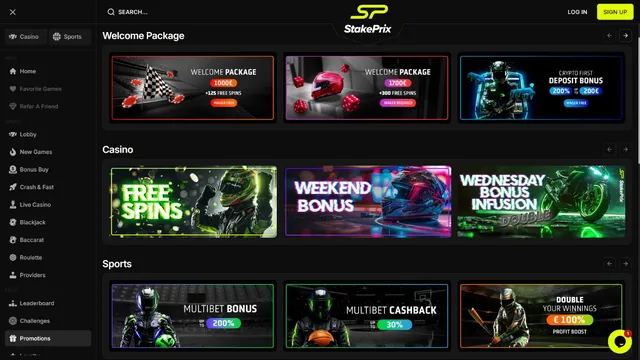 stakeprix casino promotions