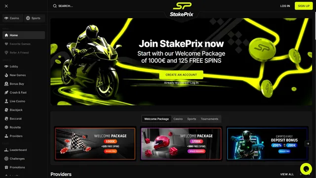 stakeprix casino website screen