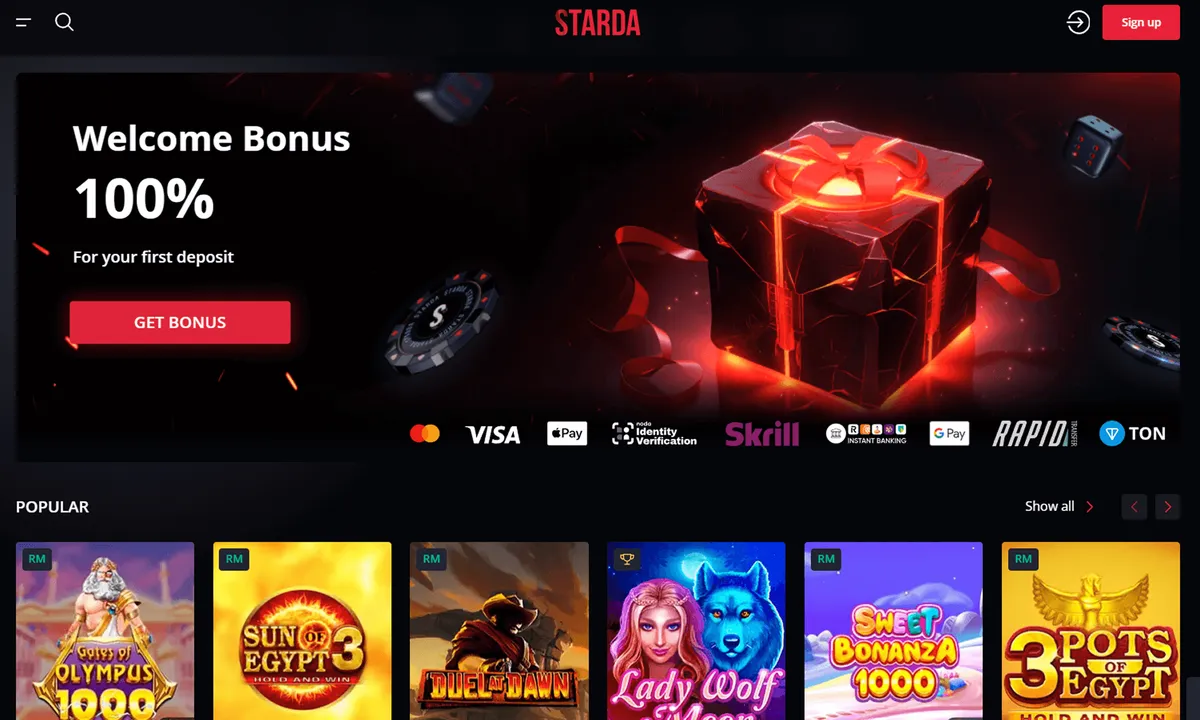 starda casino full screen