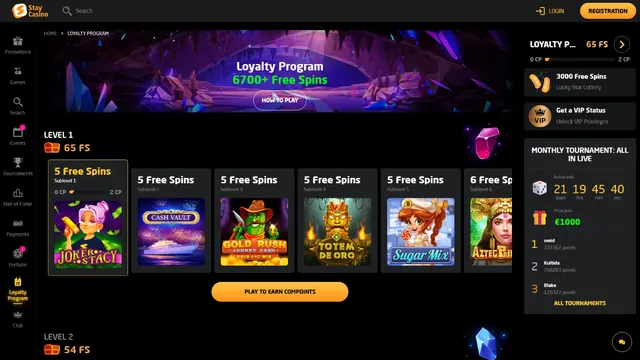 staycasino casino loyalty program