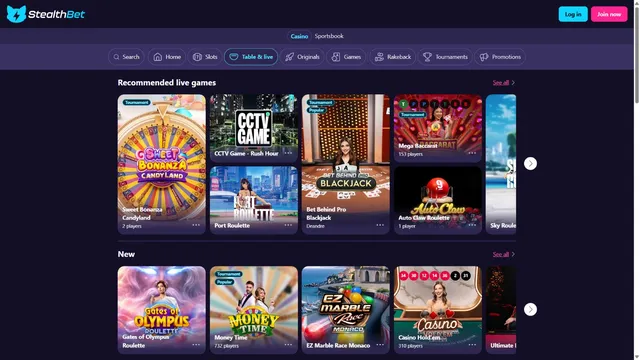 stealthbet casino live games