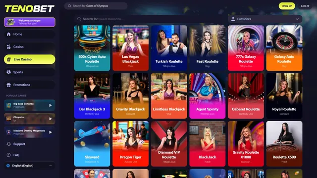 tenobet casino live games