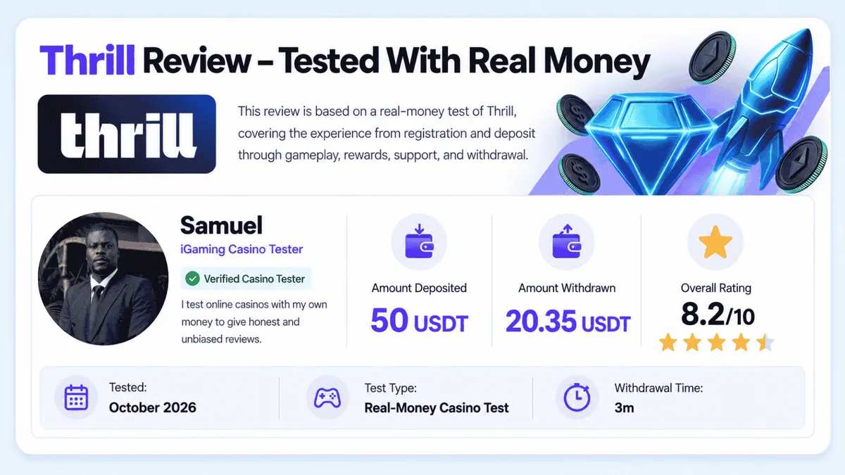 thrill casino test details