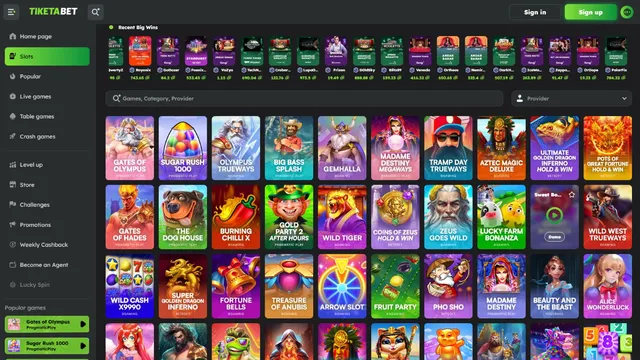 tiketabet casino games