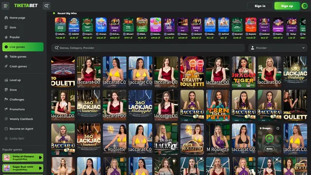 tiketabet casino live games