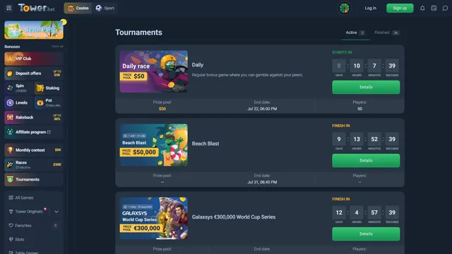 towerbet casino tournaaments