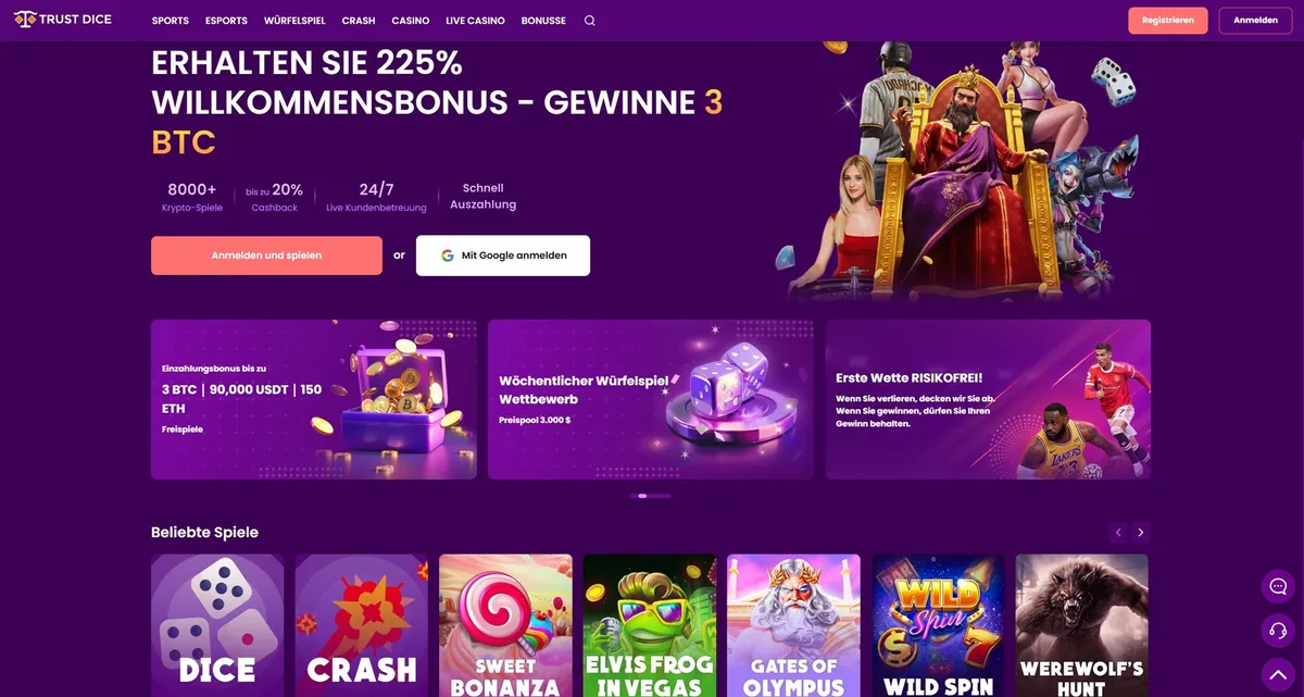 trustdice casino screen de